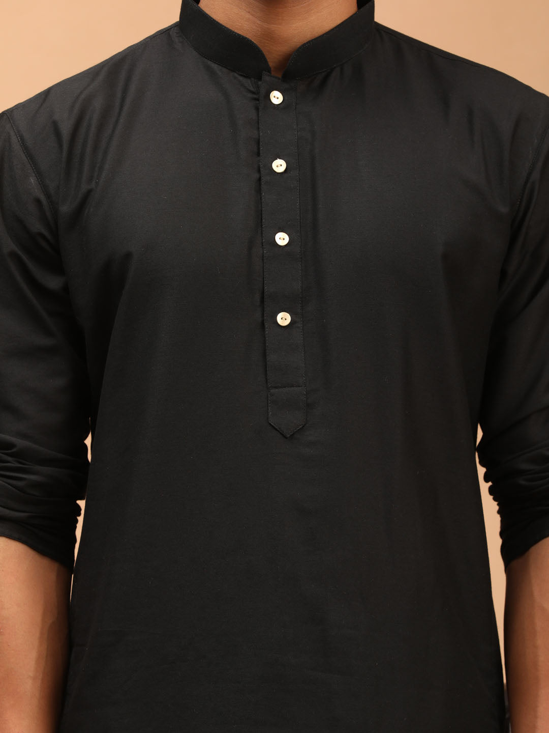 Men's Black Viscose Straight Kurta Pyjama & Dupatta Set