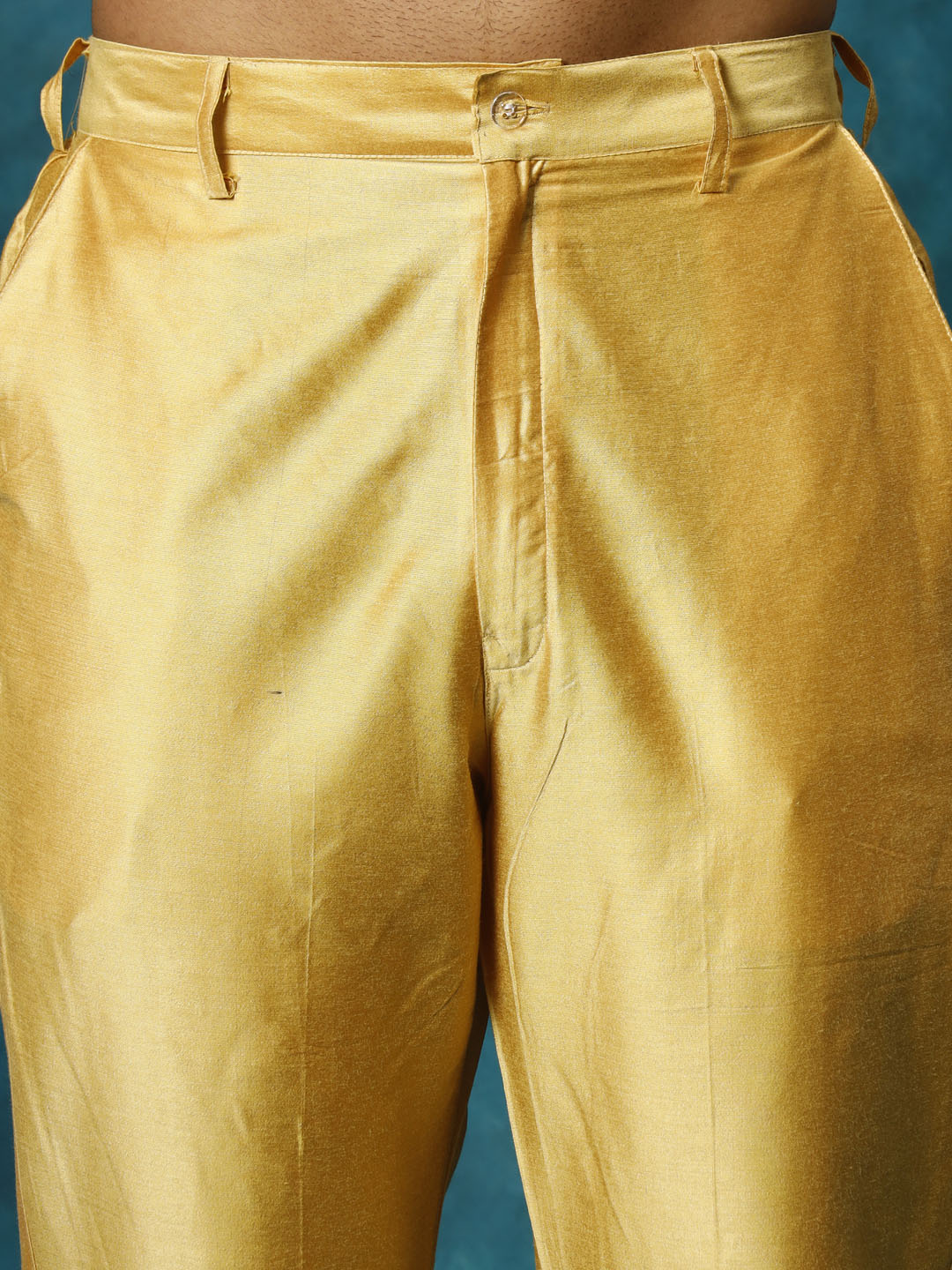 Men's Mustard Viscose Straight Kurta Pyjama Set