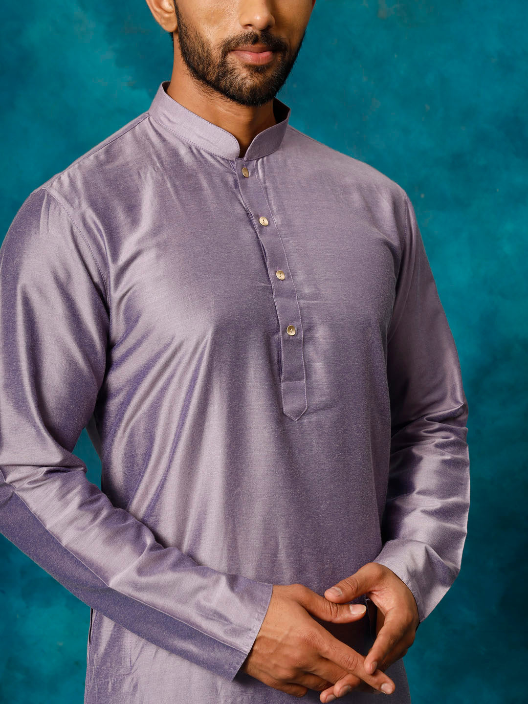 Men's Purple Viscose Straight Kurta Pyjama Set