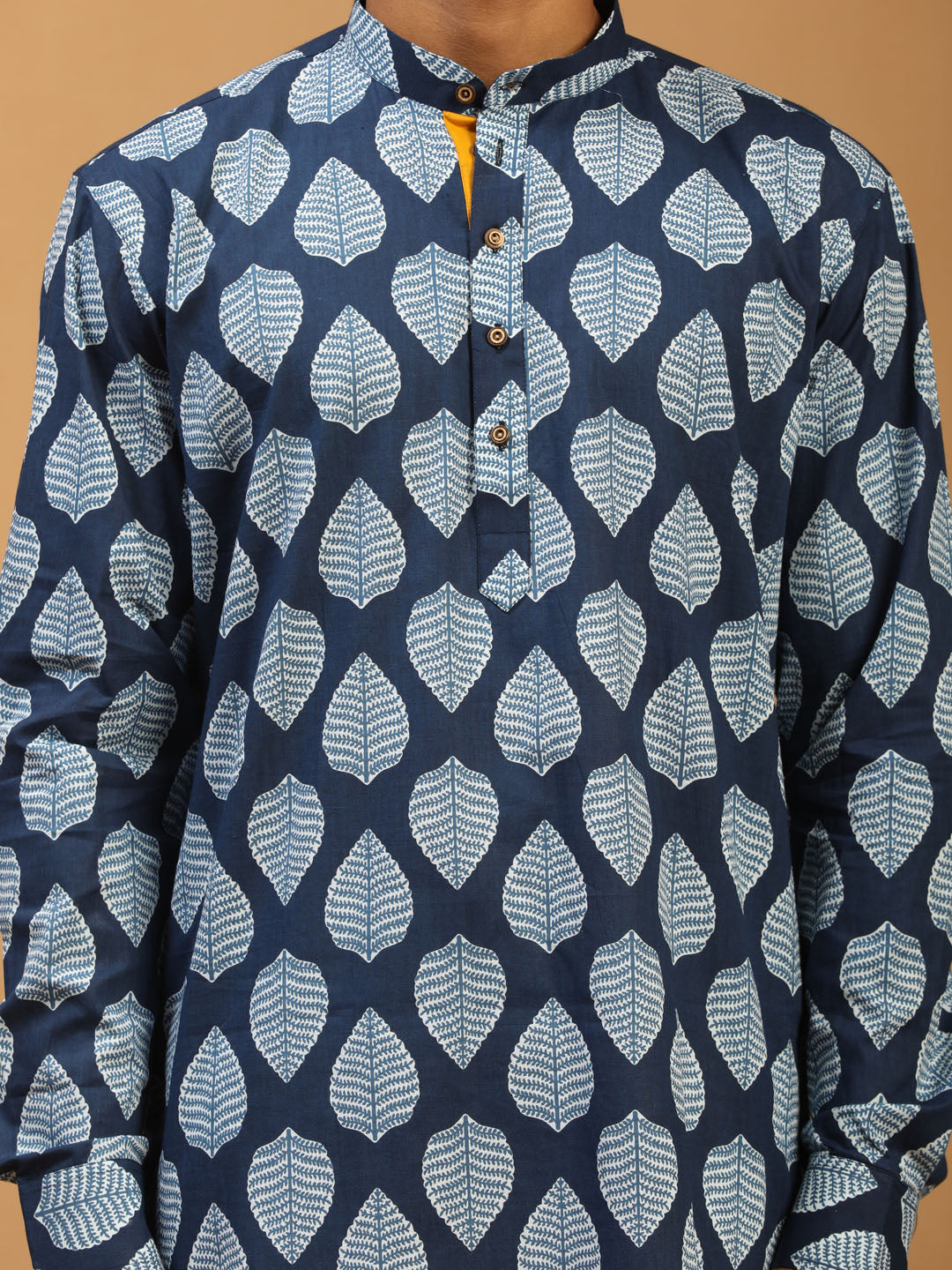 Men's Indigo Cotton Straight Kurta Pyjama Set