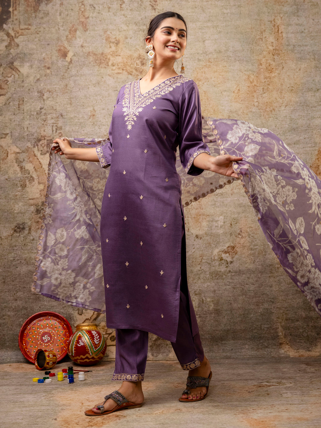 Dhiyona VV Women's Kurta and Pant Sets Viscose Rayon Fabric