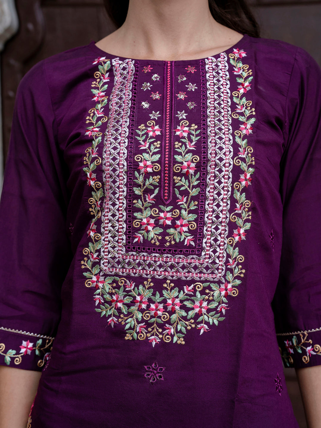 Dhiyona VV Women's Silk Blend Kurta Pant Dupatta Set