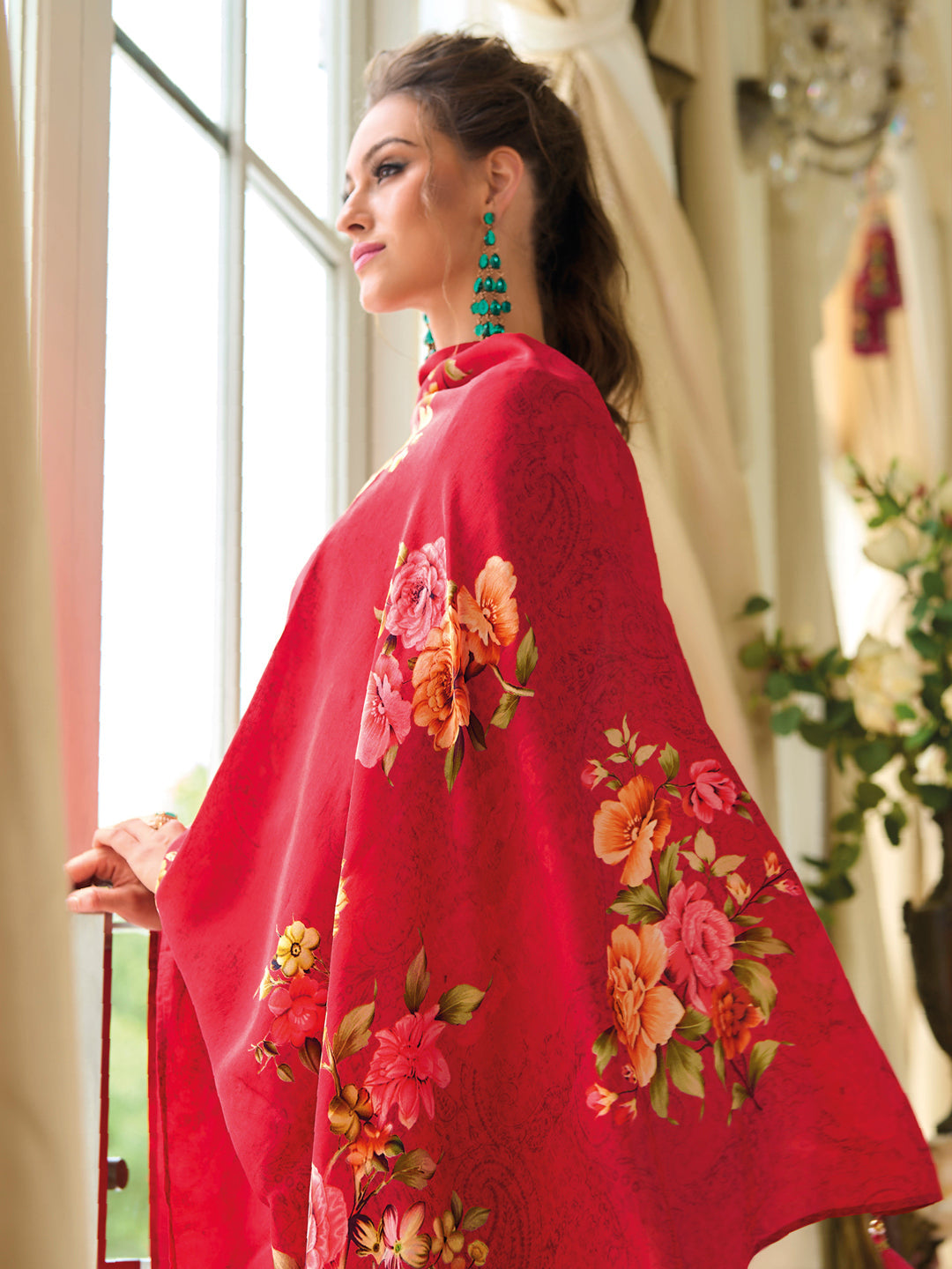 Dhiyona VV Women's Silk Blend Kurta Pant Dupatta Set