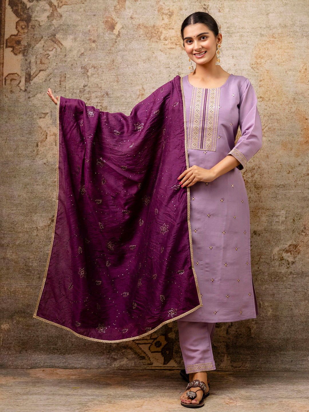 Dhiyona VV Women's Kurta and Pant Sets Silk Blend Fabric