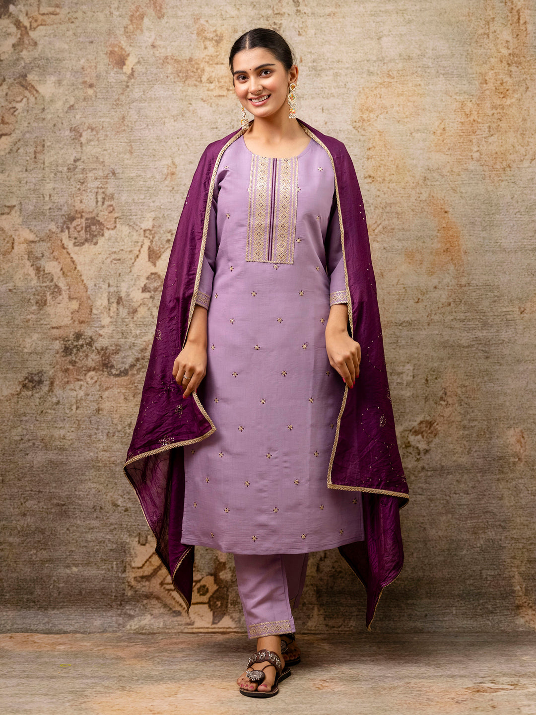Dhiyona VV Women's Kurta and Pant Sets Silk Blend Fabric