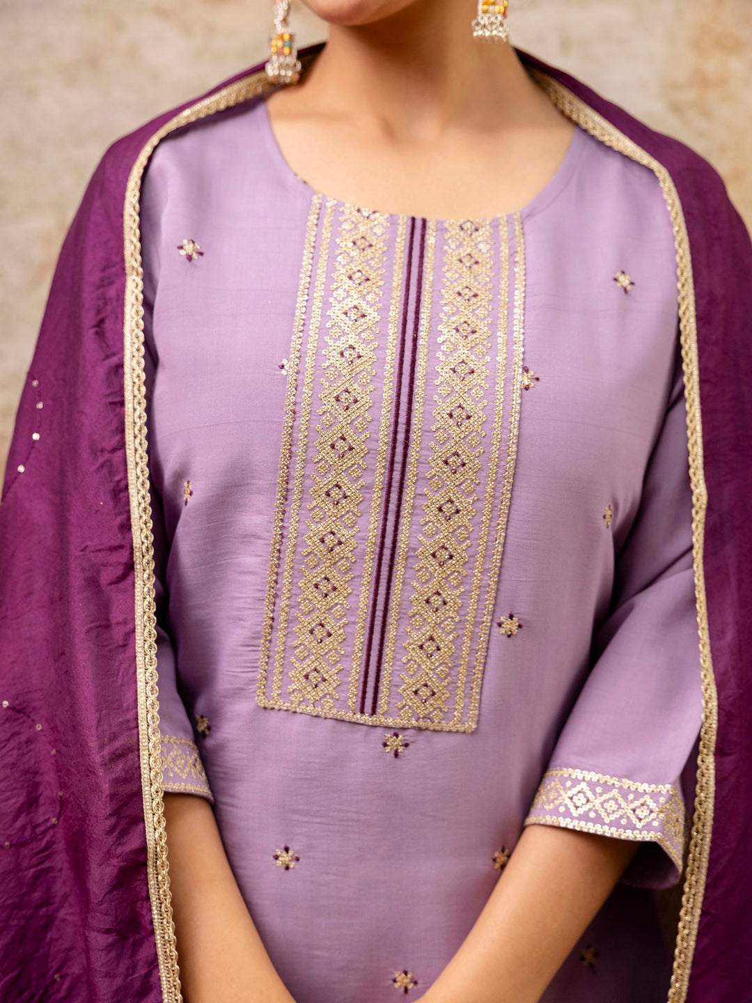 Dhiyona VV Women's Kurta and Pant Sets Silk Blend Fabric