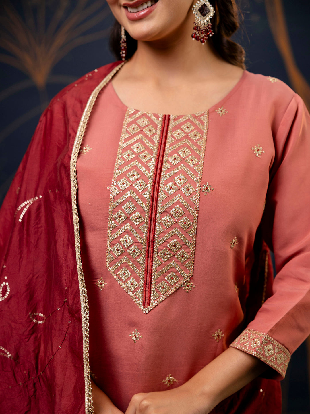 Dhiyona VV Women's Kurta and Pant Sets Silk Blend Fabric