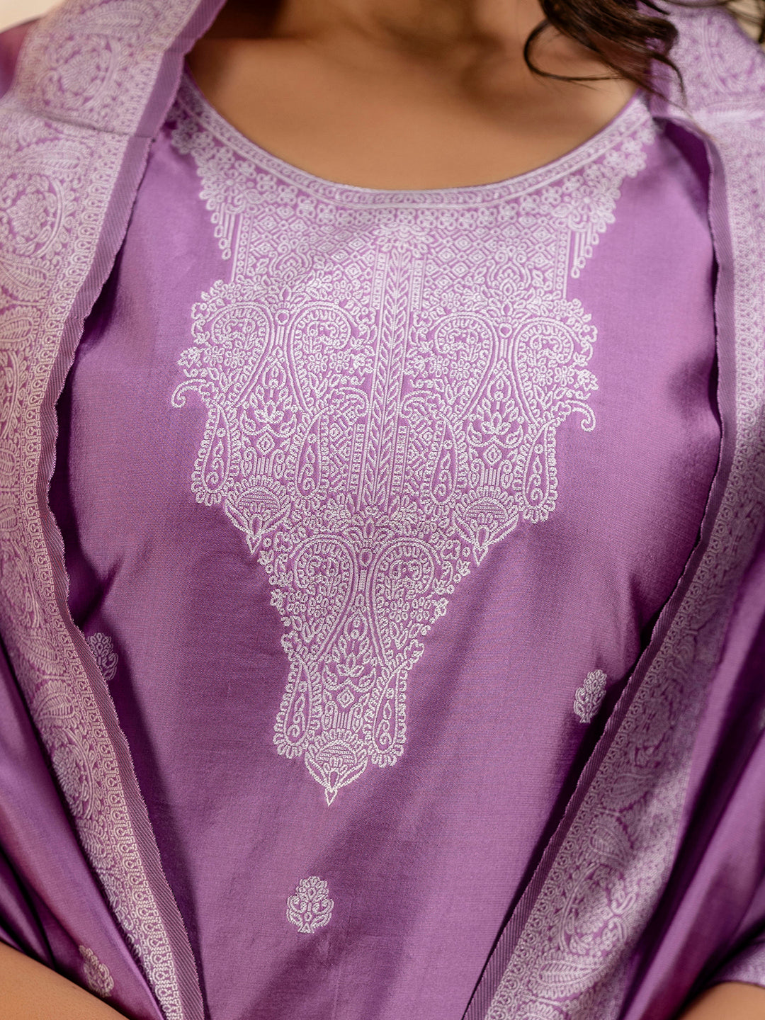 Dhiyona VV Women's Embroidered Cotton Blend Kurta Pant Sets with Dupatta