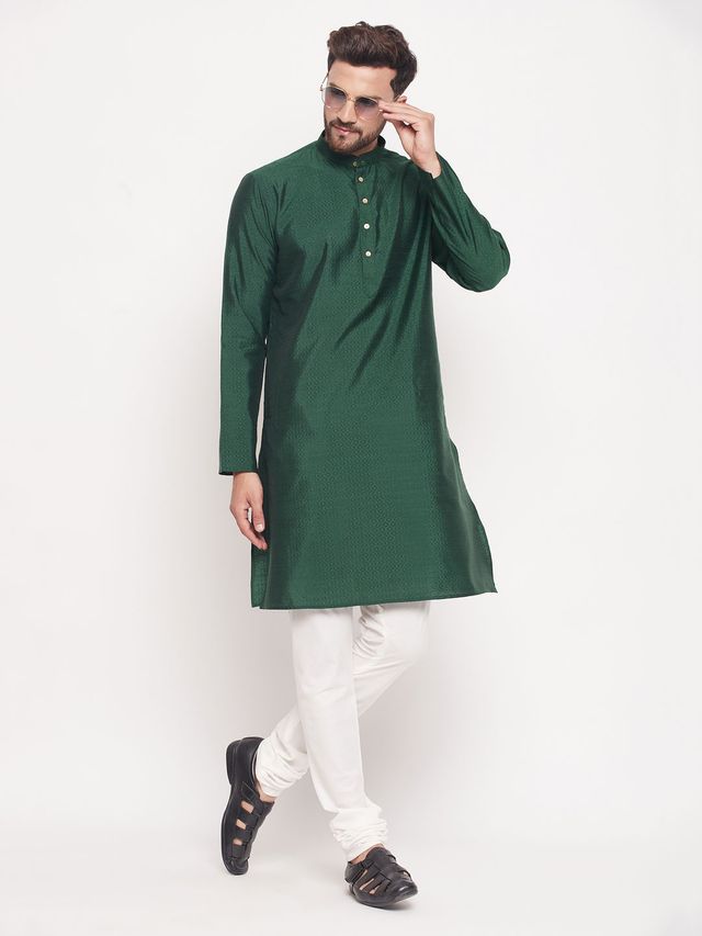 Men's Gold Silk Blend Straight Kurta