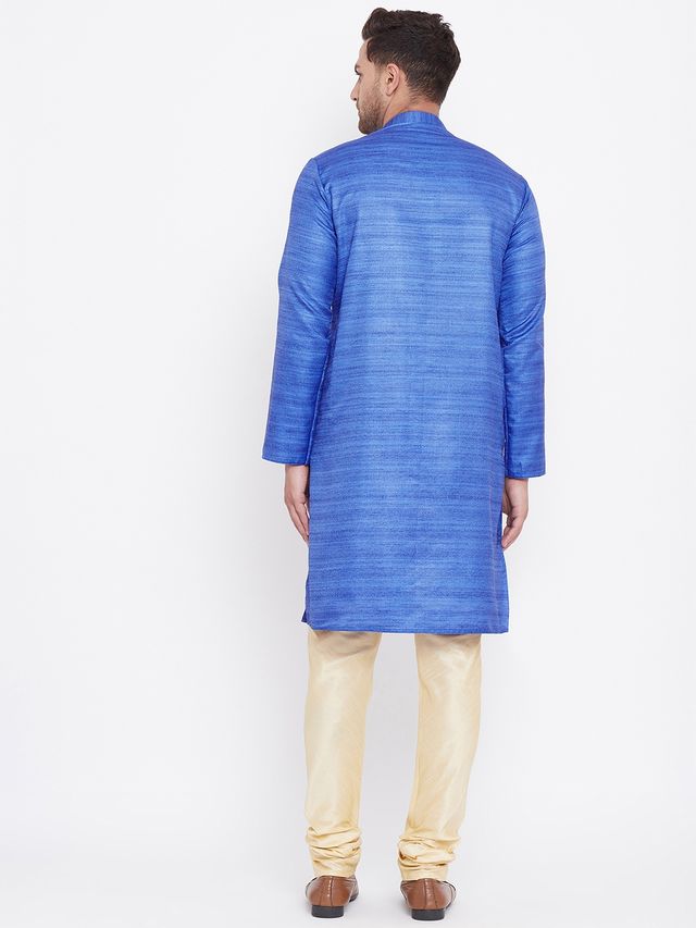 Men's Green Silk Blend Straight Kurta Pyjama Set