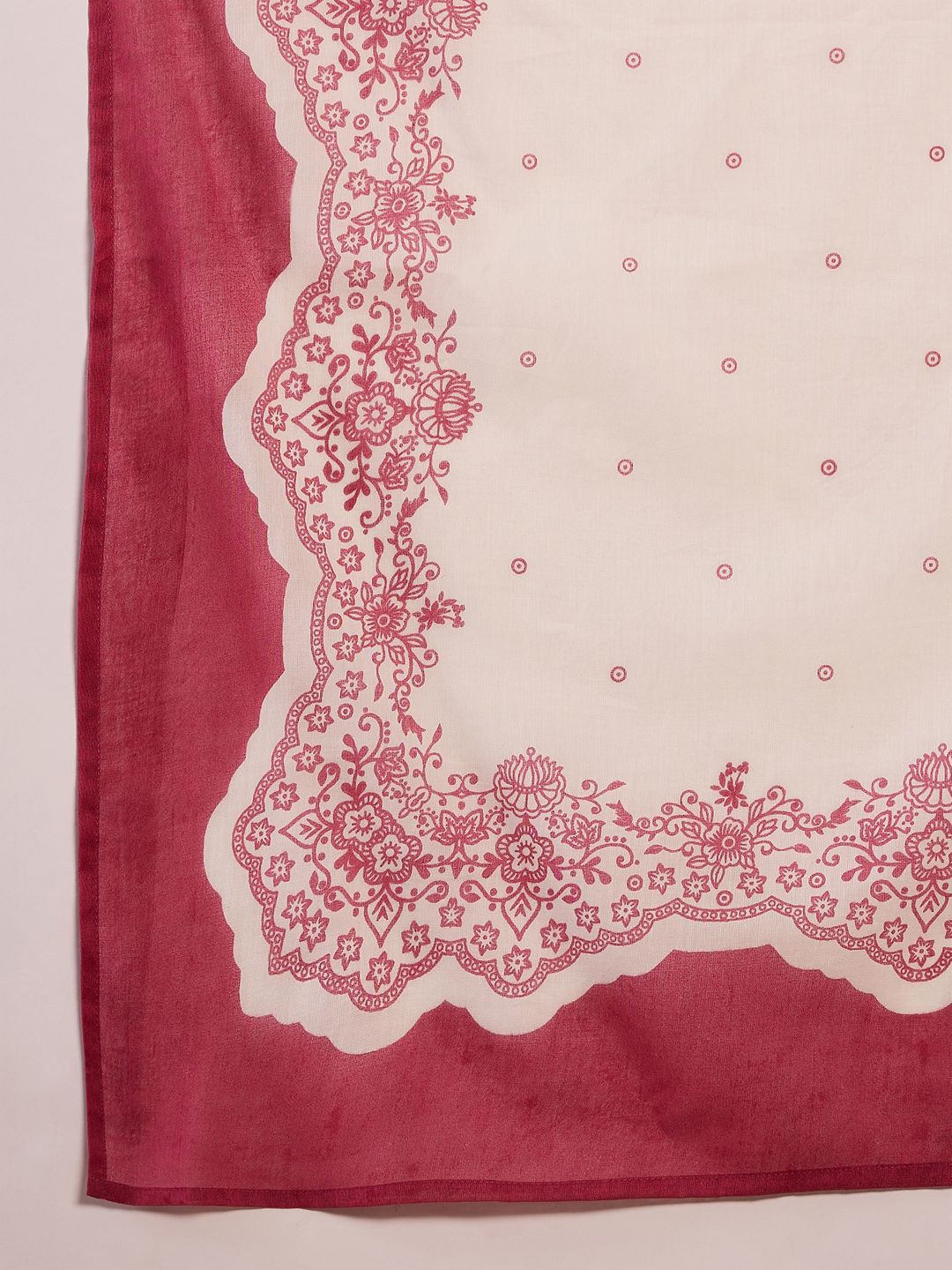 Dhiyona IE Women Floral Embroidered Regular Thread Work Pure Cotton Kurta with Trousers & With Dupatta