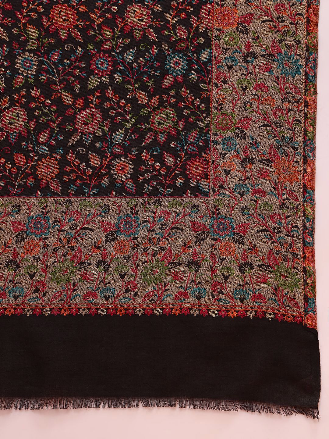 Dhiyona PA Floral Woven Design Woollen Acrylic Shawl