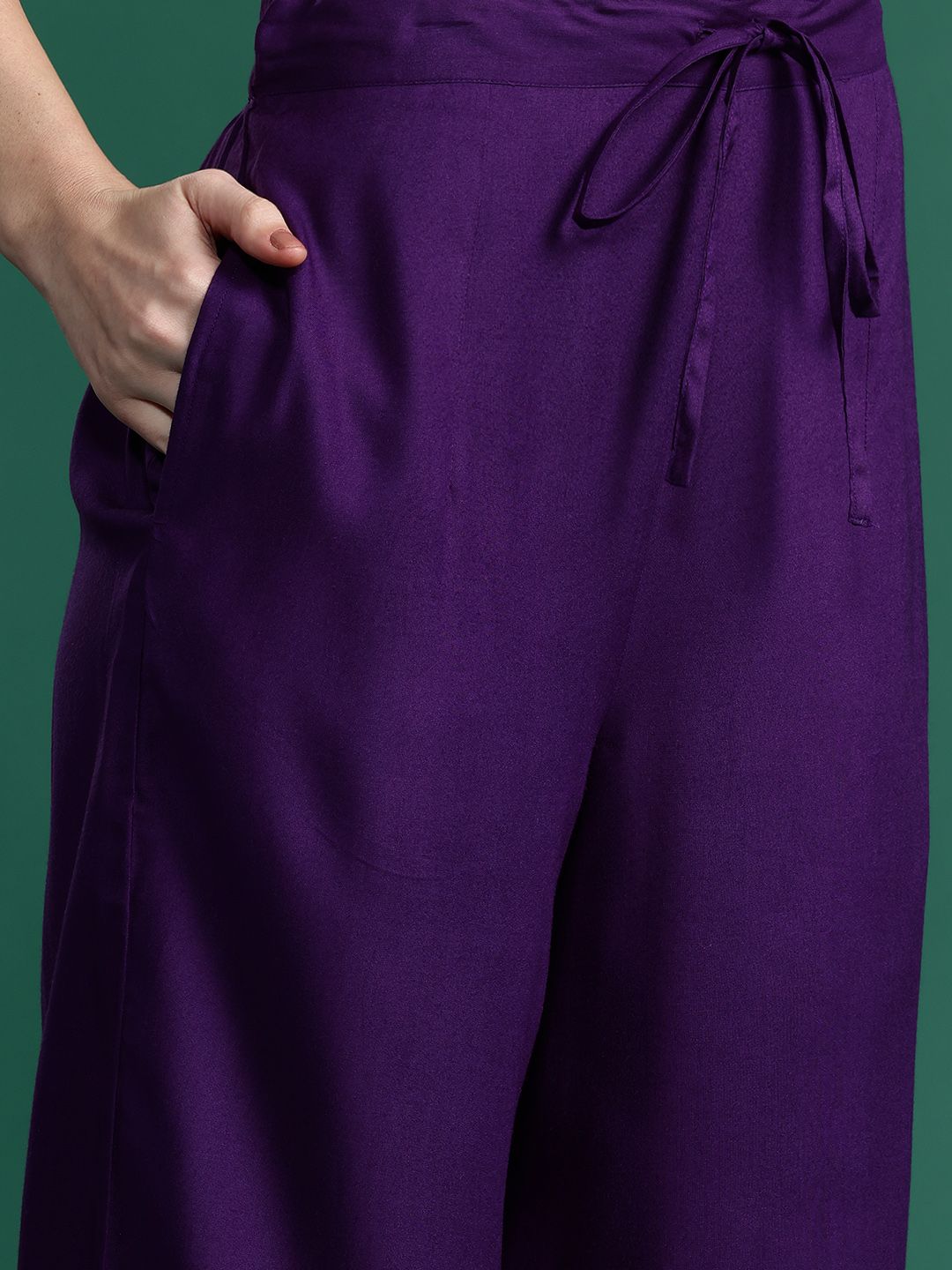 Dhiyona IE Printed Beads and Stones Kurta with Palazzos