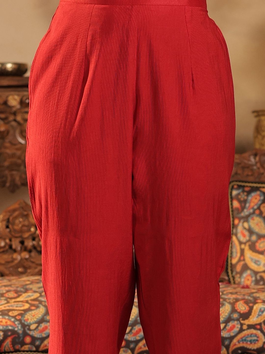 Women Paisley Embroidered Regular Kurta & Trouser With Dupatta