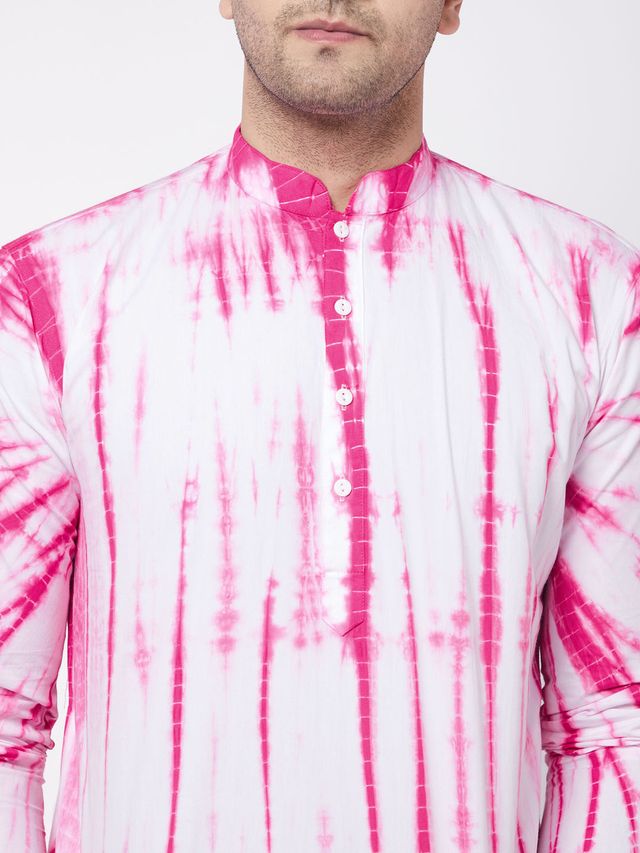 Men's Pink Pure Cotton Straight Kurta Pyjama Set