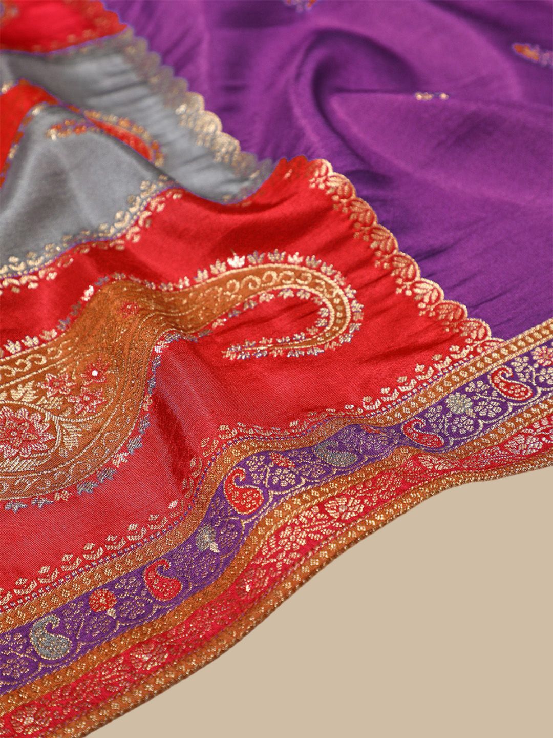 Dhiyona SO Women's Ethnic Motifs Embroidered Mirror Work Straight Kurta with Trousers & Dupatta