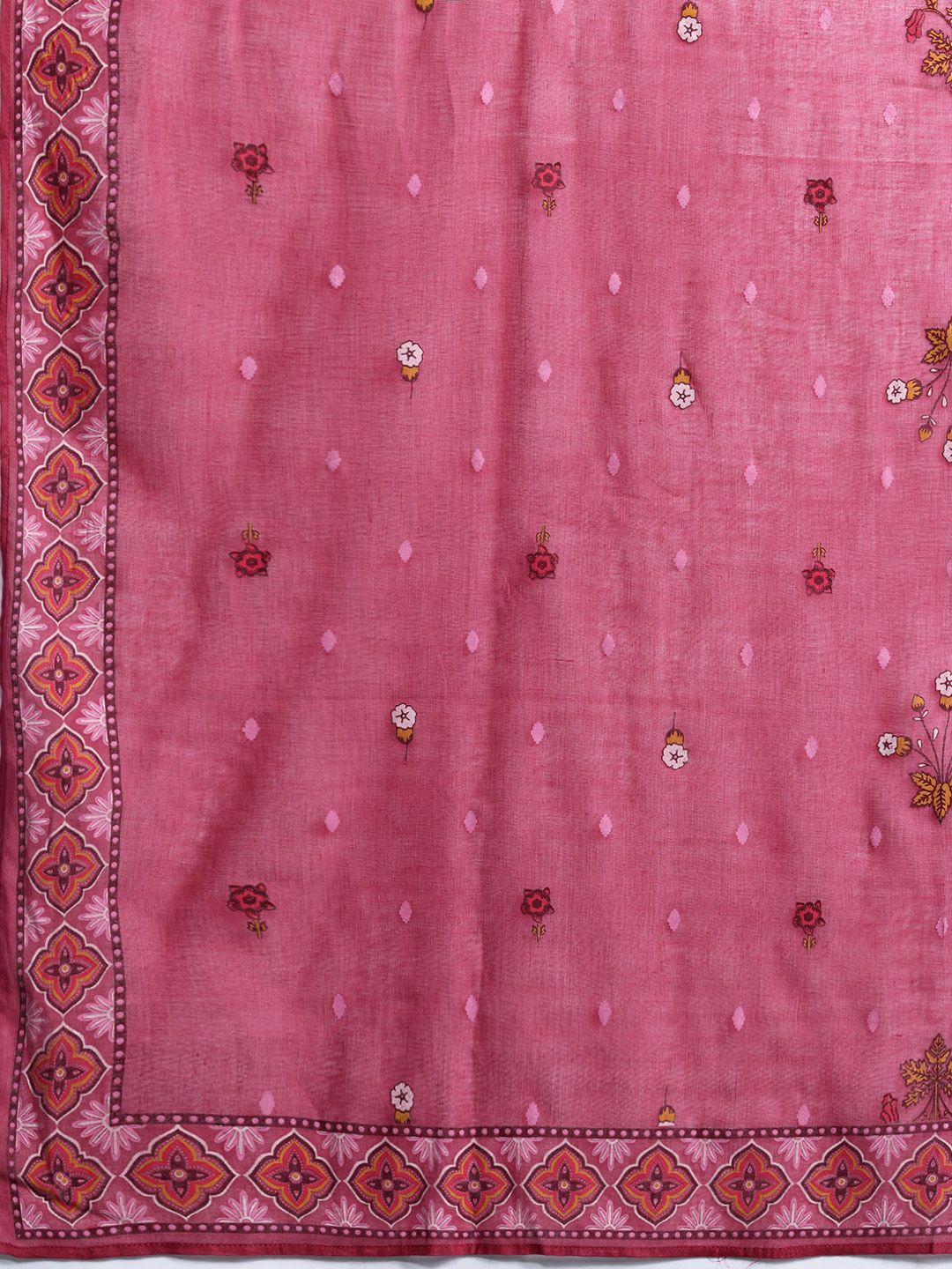 Dhiyona IE Floral Printed Pure Cotton Kurta with Trousers & Dupatta