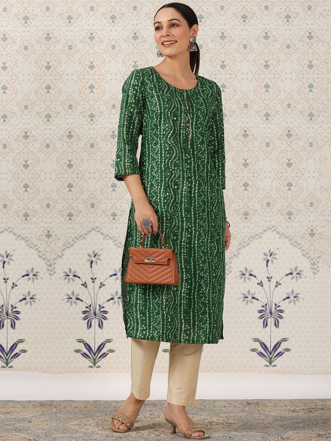 Dhiyona OD Bandhani Printed Straight Kurta