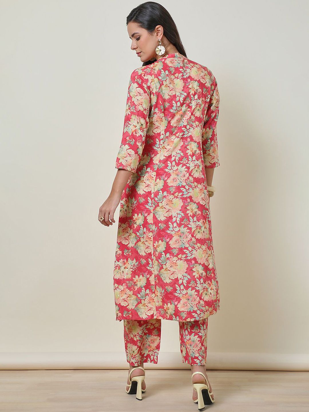 Dhiyona SO Women's Rayon Floral Print Kurta Set