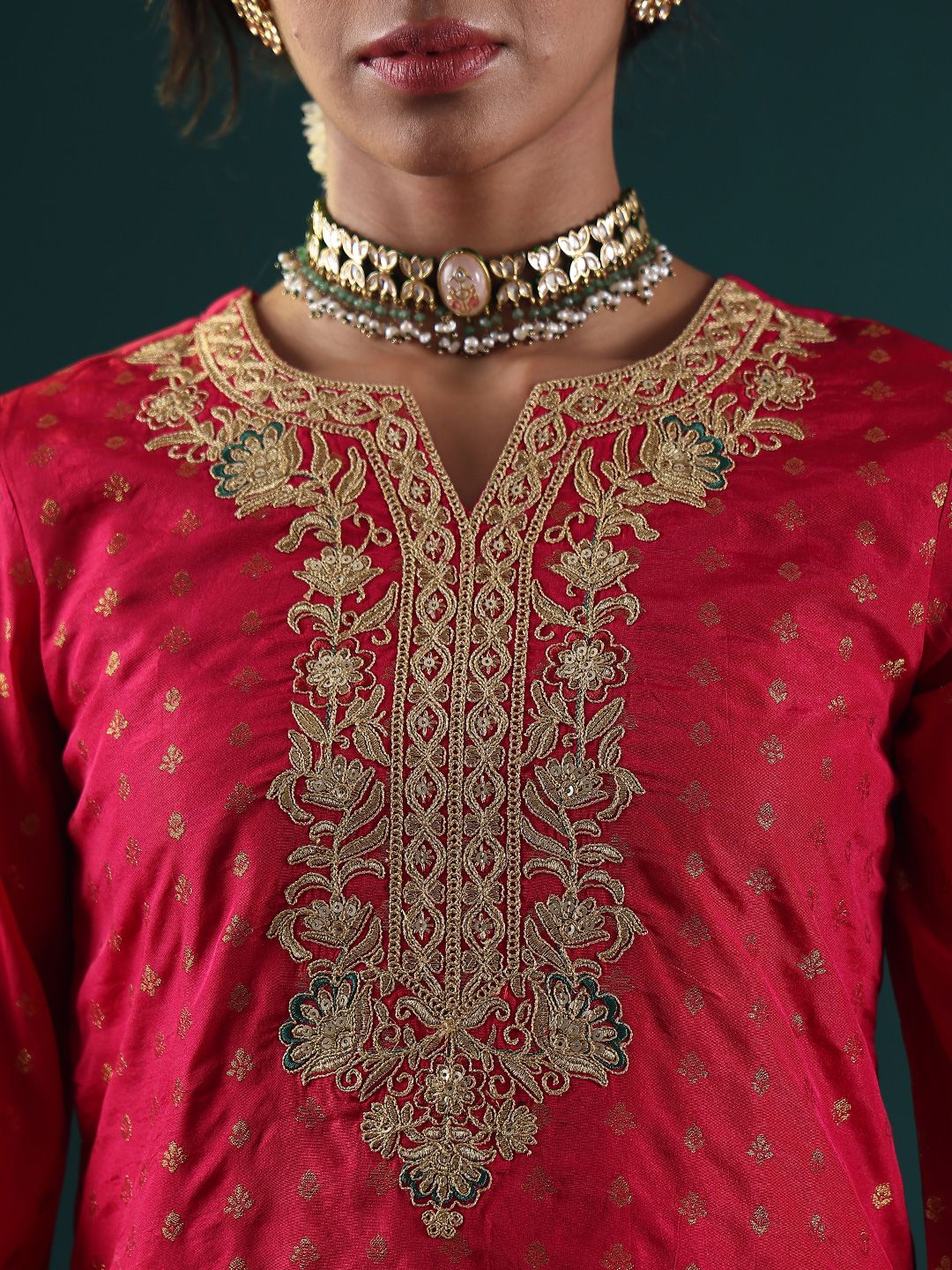 Dhiyona VA Women's Embroidered Regular Kurta with Trousers & With Dupatta