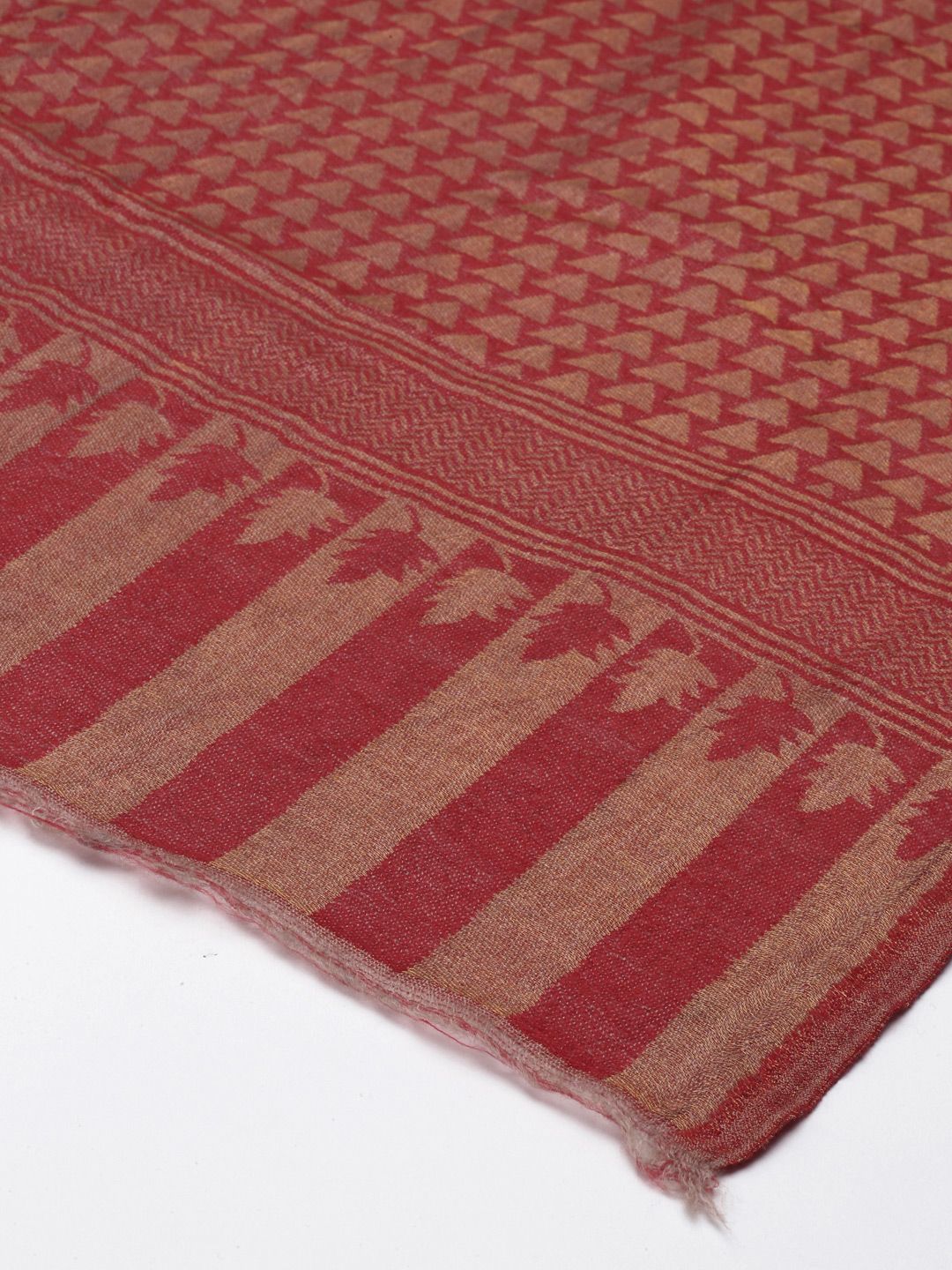 Dhiyona PA Women Red Paisley & Floral Pattern Shawl