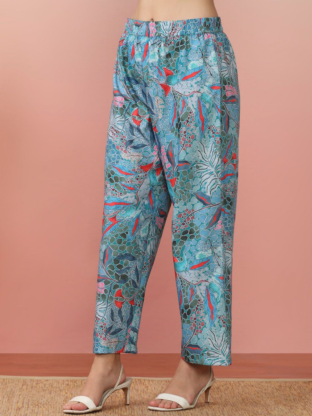 Dhiyona VA Women'sFloral Printed Kurta With Trouser
