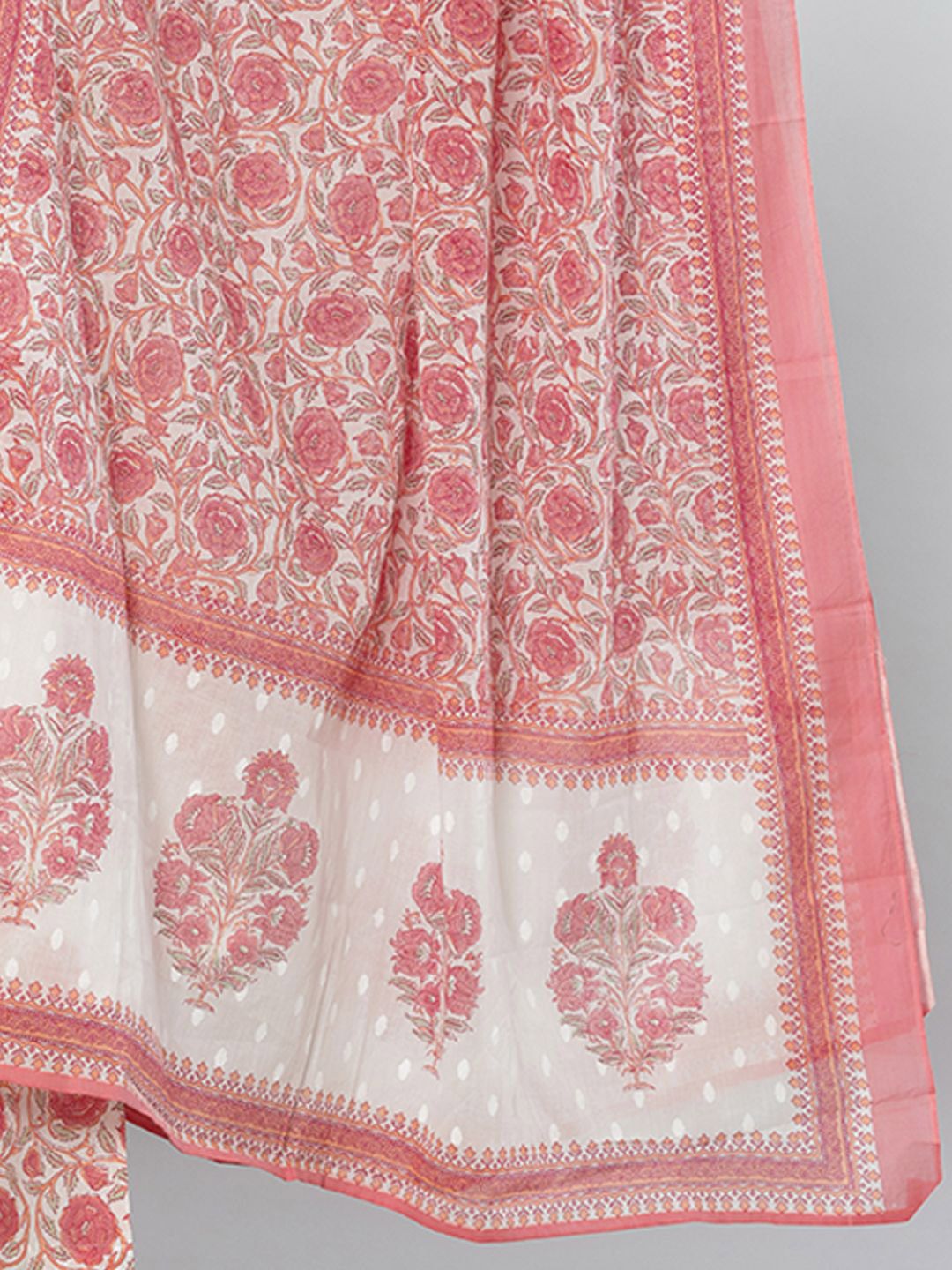 Dhiyona IE Ethnic Motifs Printed Empire Pure Cotton Kurta with Palazzos & Dupatta