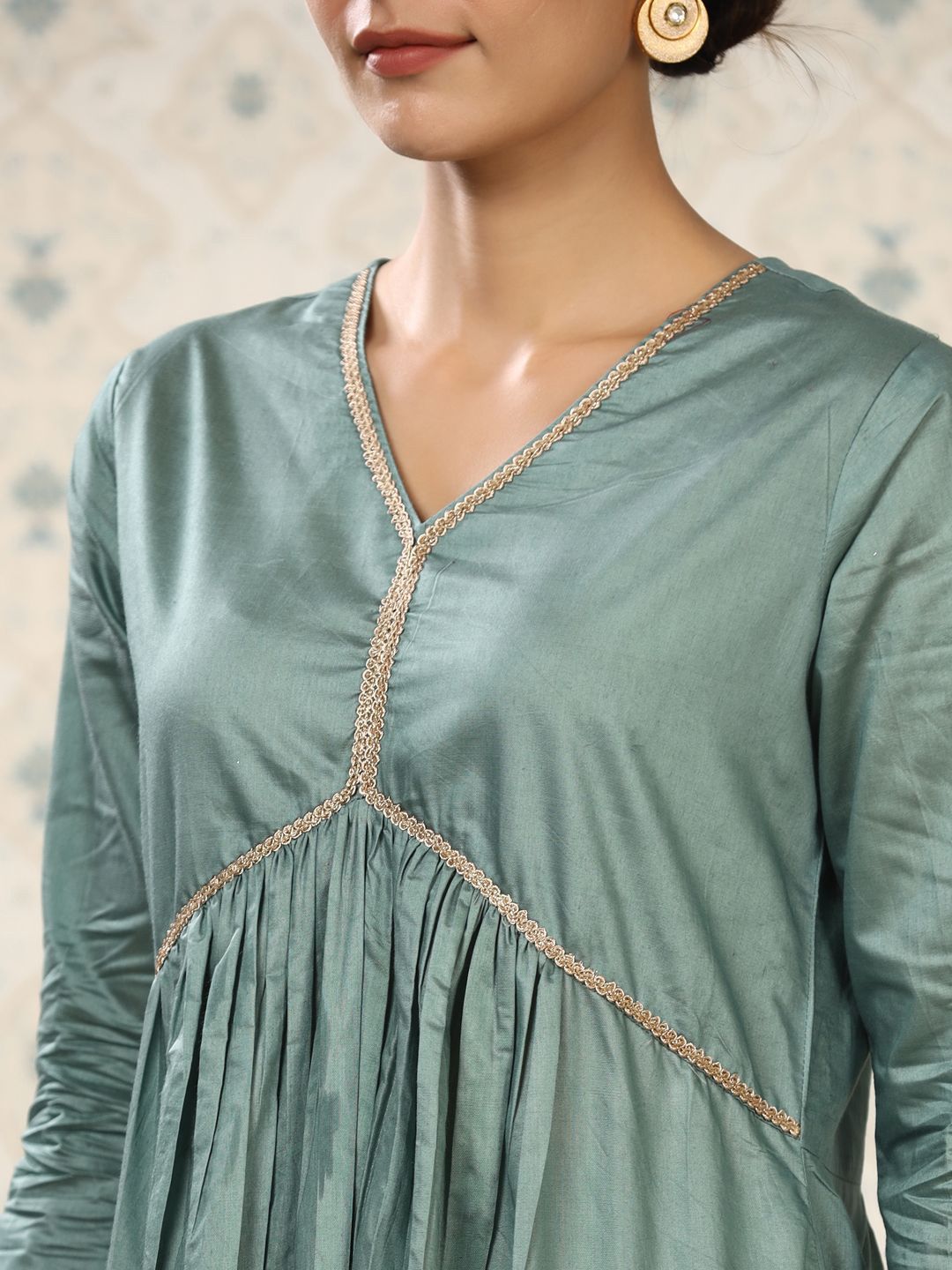 Dhiyona OD Gotta Patti Empire Kurta with Trousers & Dupatta