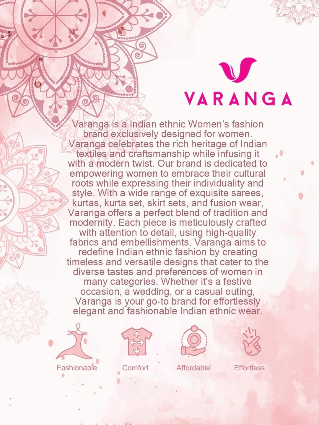 Dhiyona VA Women'sEmbroidered Sequinned Pure Cotton Kurta With Trousers & Dupatta