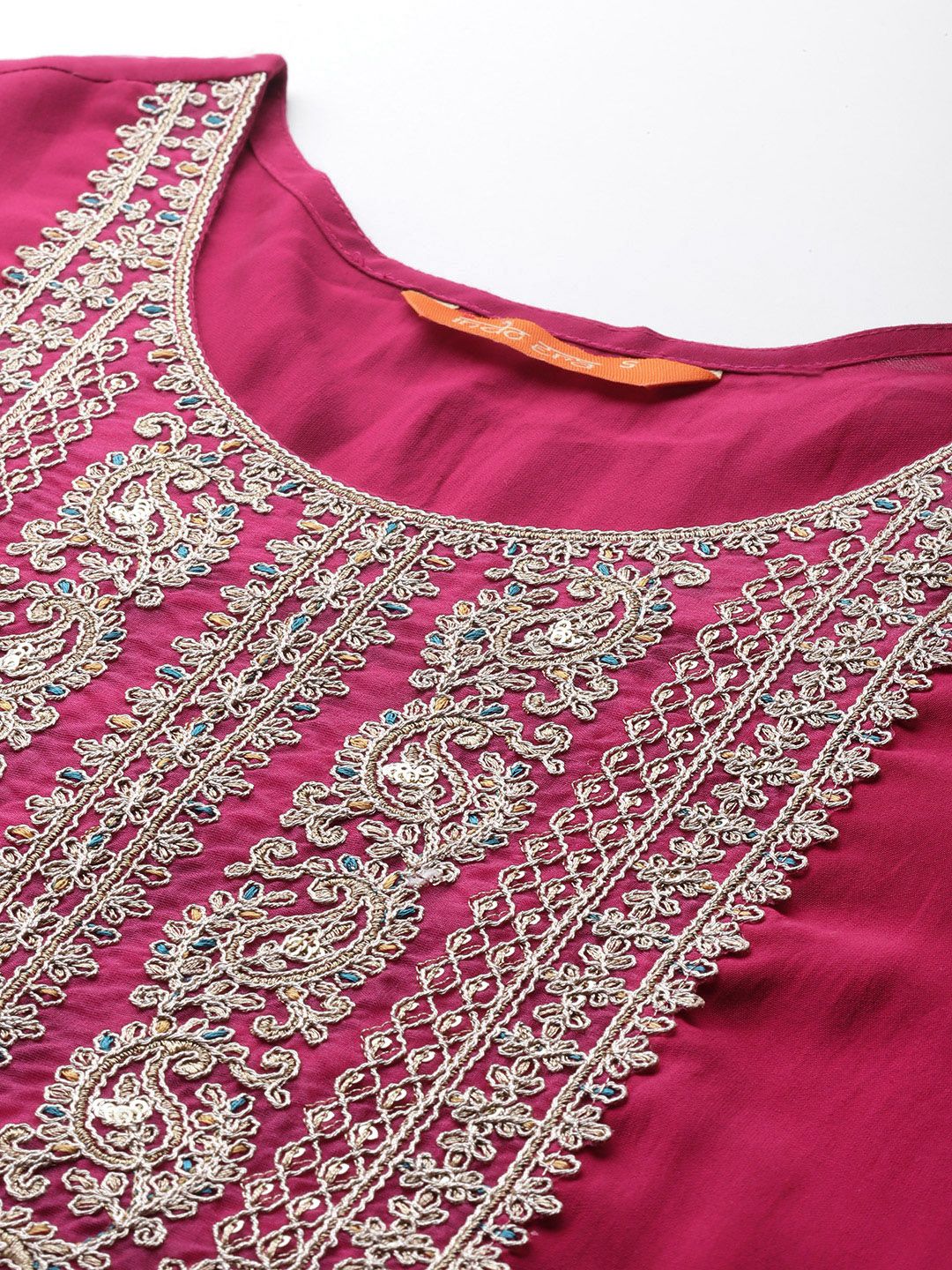 Dhiyona IE Women Ethnic Motifs Embroidered Zari Liva Kurta With Trousers & Dupatta
