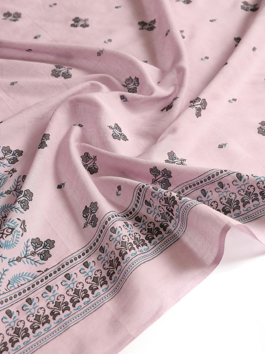 Dhiyona SO Women's Floral Printed Tiered Mandarin Collar Beads & Stones Kurta With Trousers & Dupatta