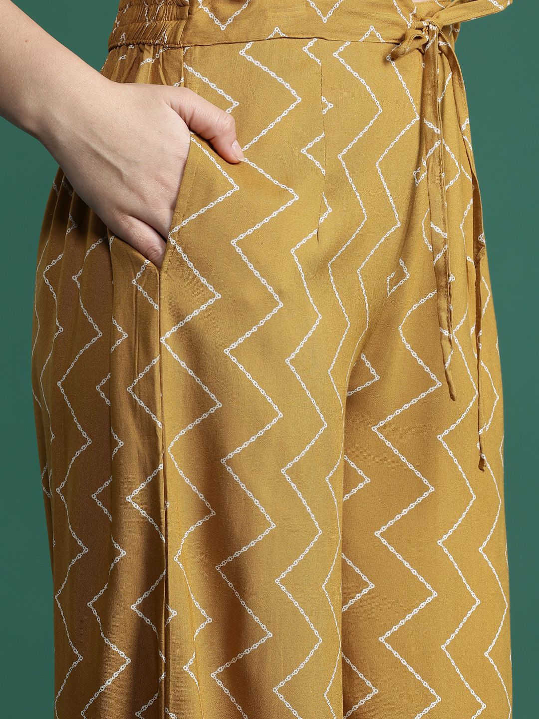 Dhiyona IE Quirky Printed Beads & Stones Kurta with Salwar