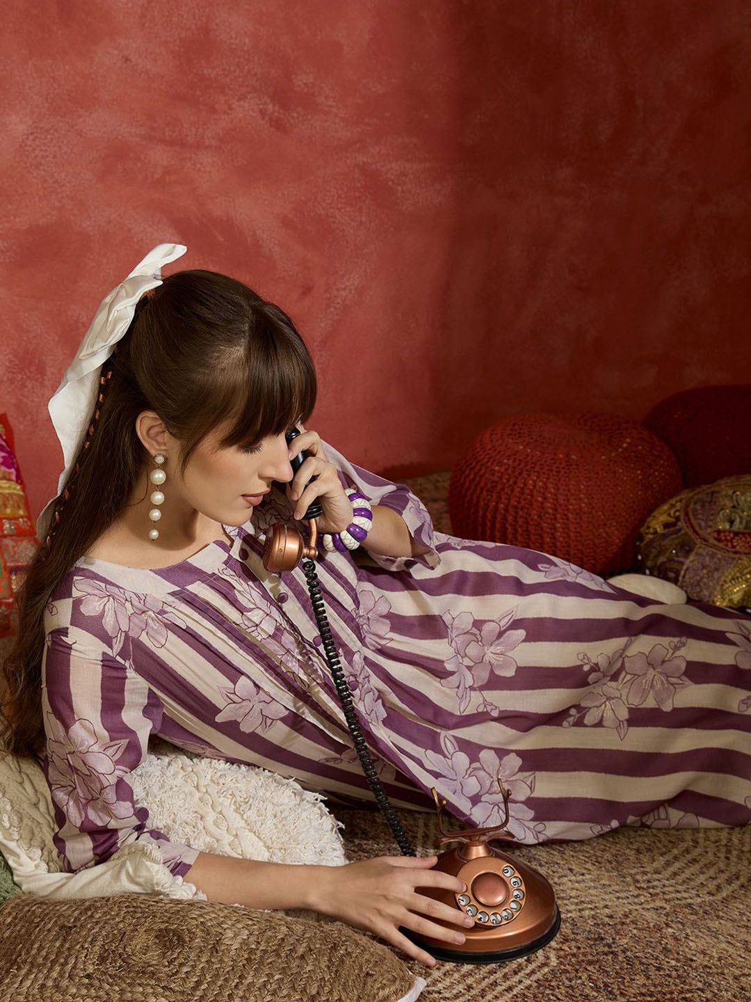 Women Floral Printed Regular Pure Cotton Kurta with Trousers