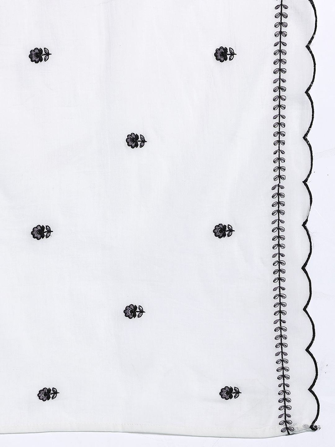 Dhiyona IE Floral Embroidered Pure Cotton Kurta with Trousers & Dupatta