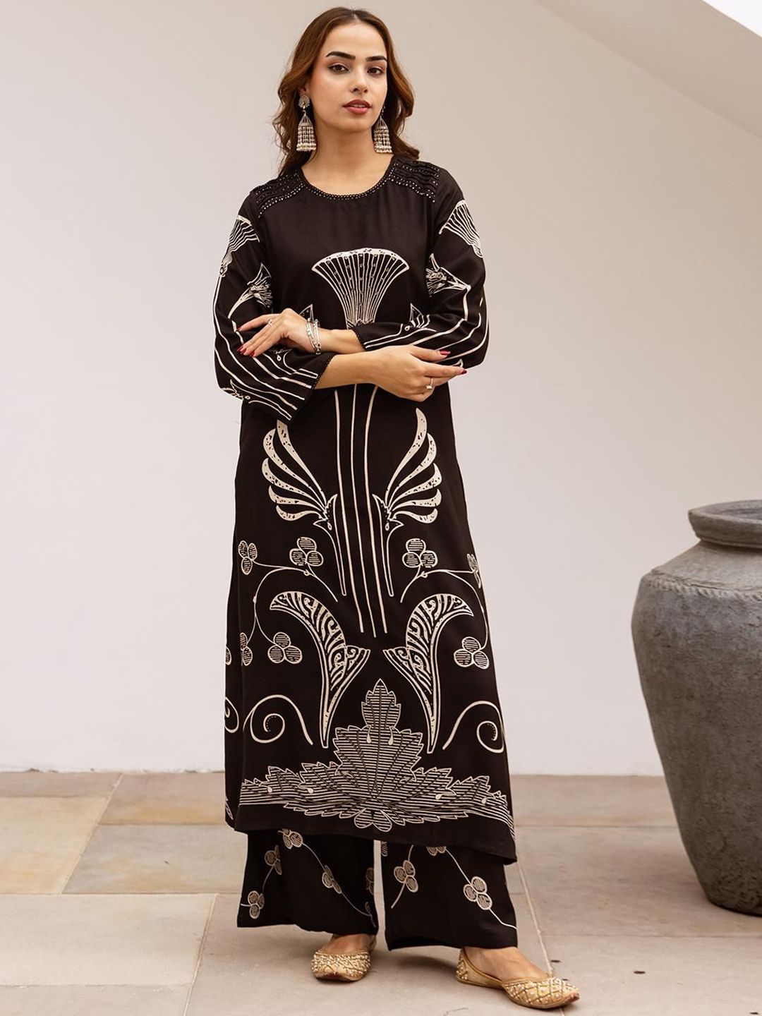 Dhiyona IS Women's Women Floral Printed Kurta with Palazzo