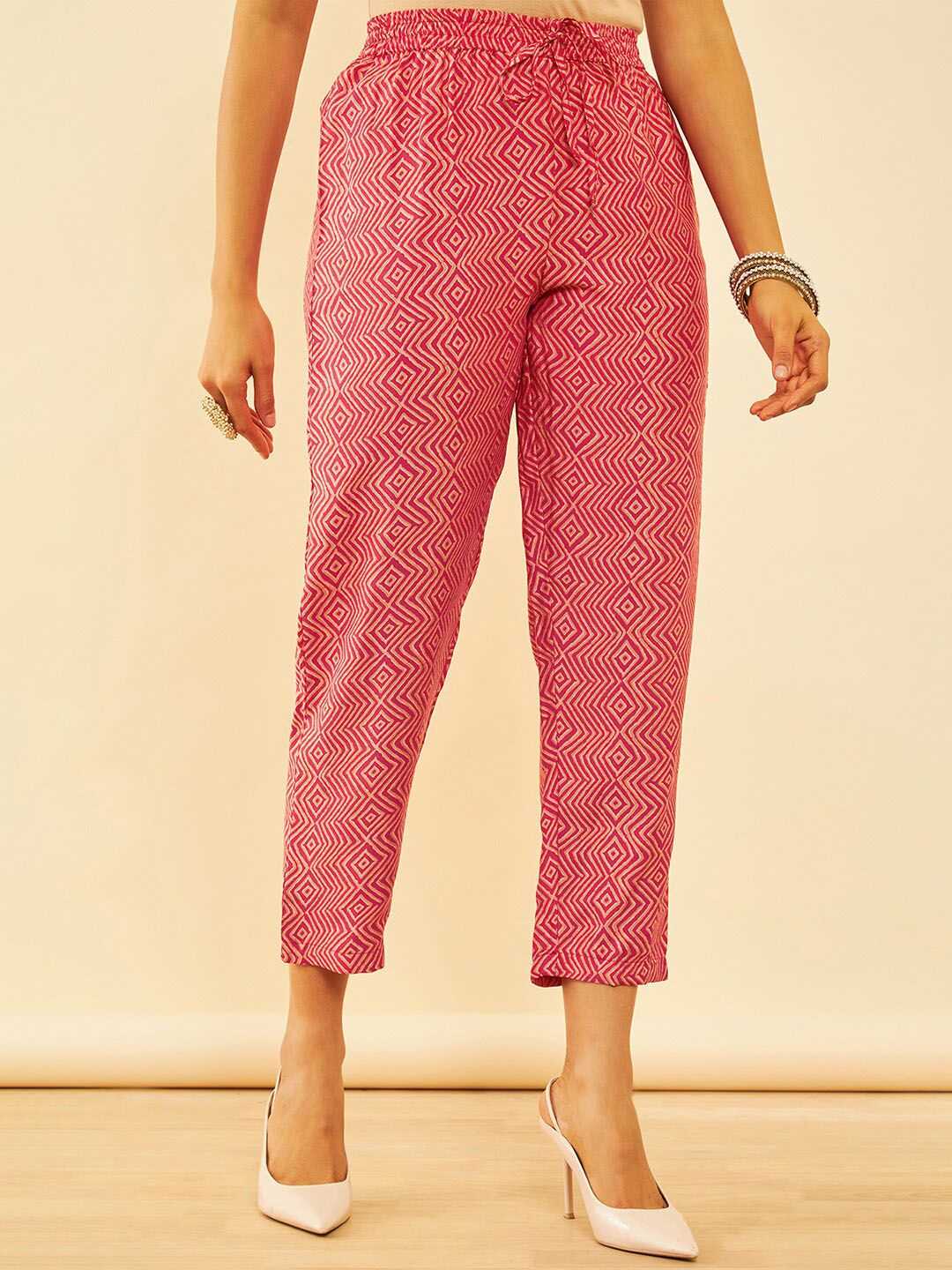 Dhiyona SO Women's Paisley Printed Sequinned V-Neck A-Line Kurta with Trousers & Dupatta