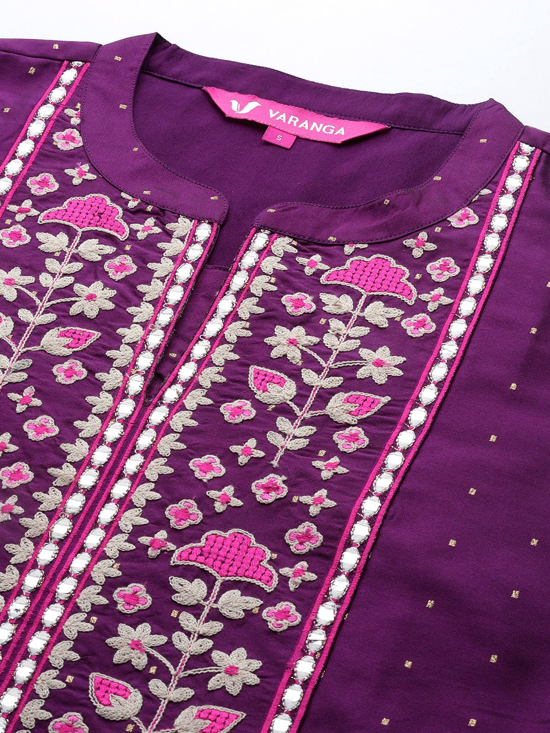 Dhiyona VA Women'sEmbroidered Regular Thread Work Kurta with Trousers & With Dupatta
