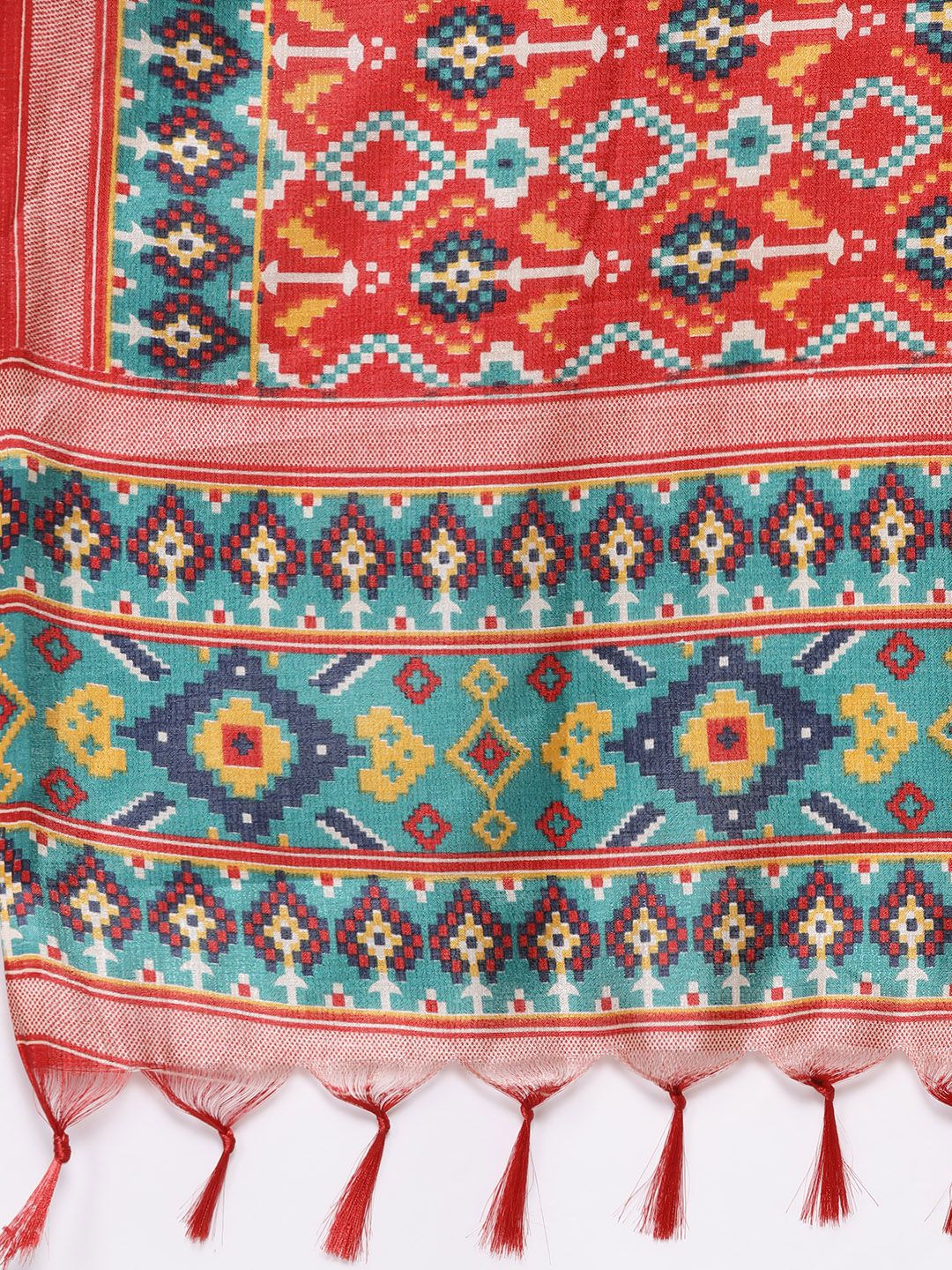 Dhiyona VA Women's Red Kurta with Trousers & With Dupatta