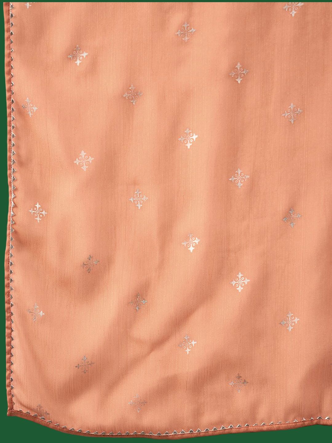 Dhiyona SN Women's Peach Floral Embroidered A-Line Kurta With Trouser & Dupatta