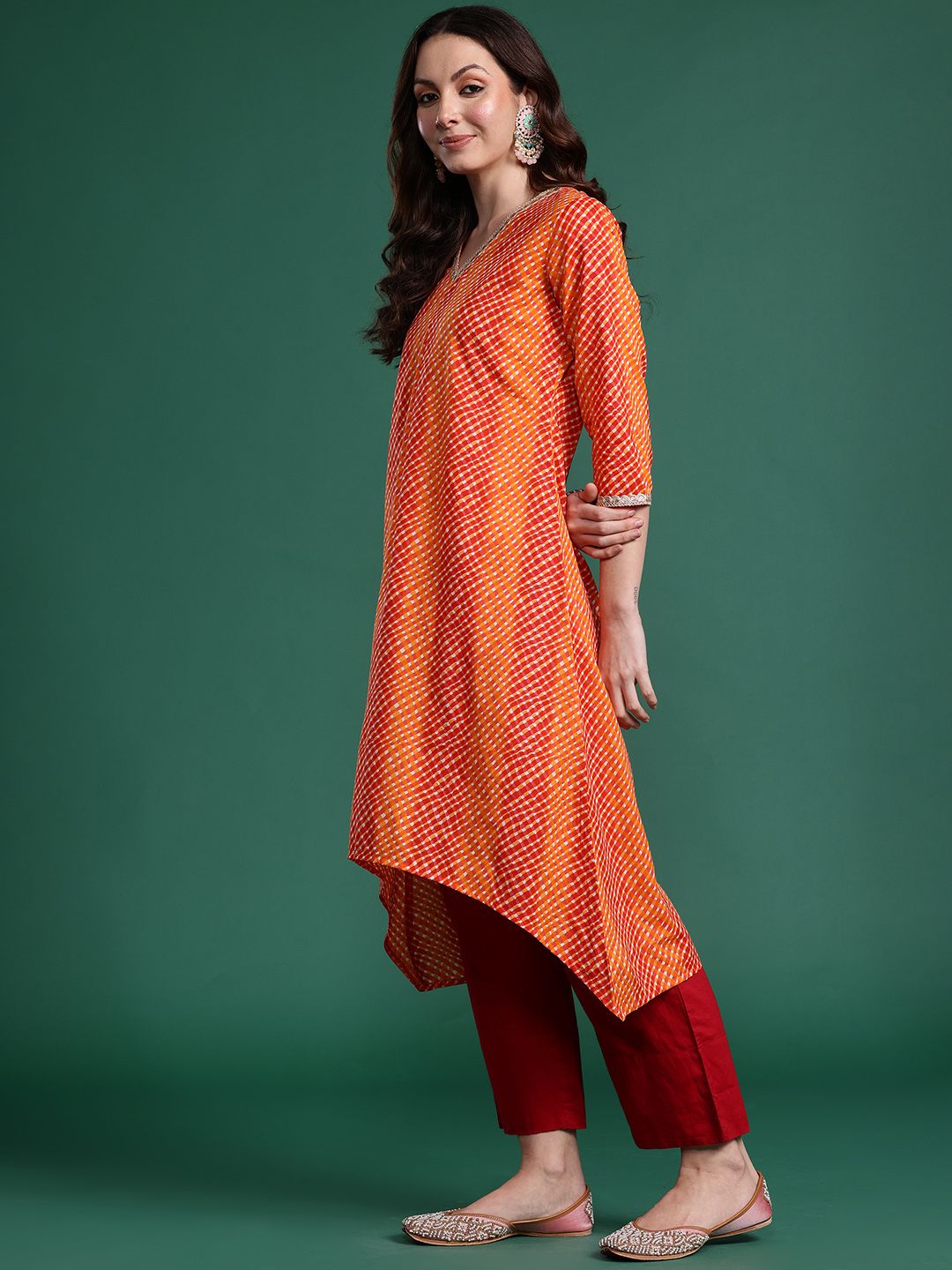 Dhiyona IE Women Leheriya Printed Pure Cotton Kurta