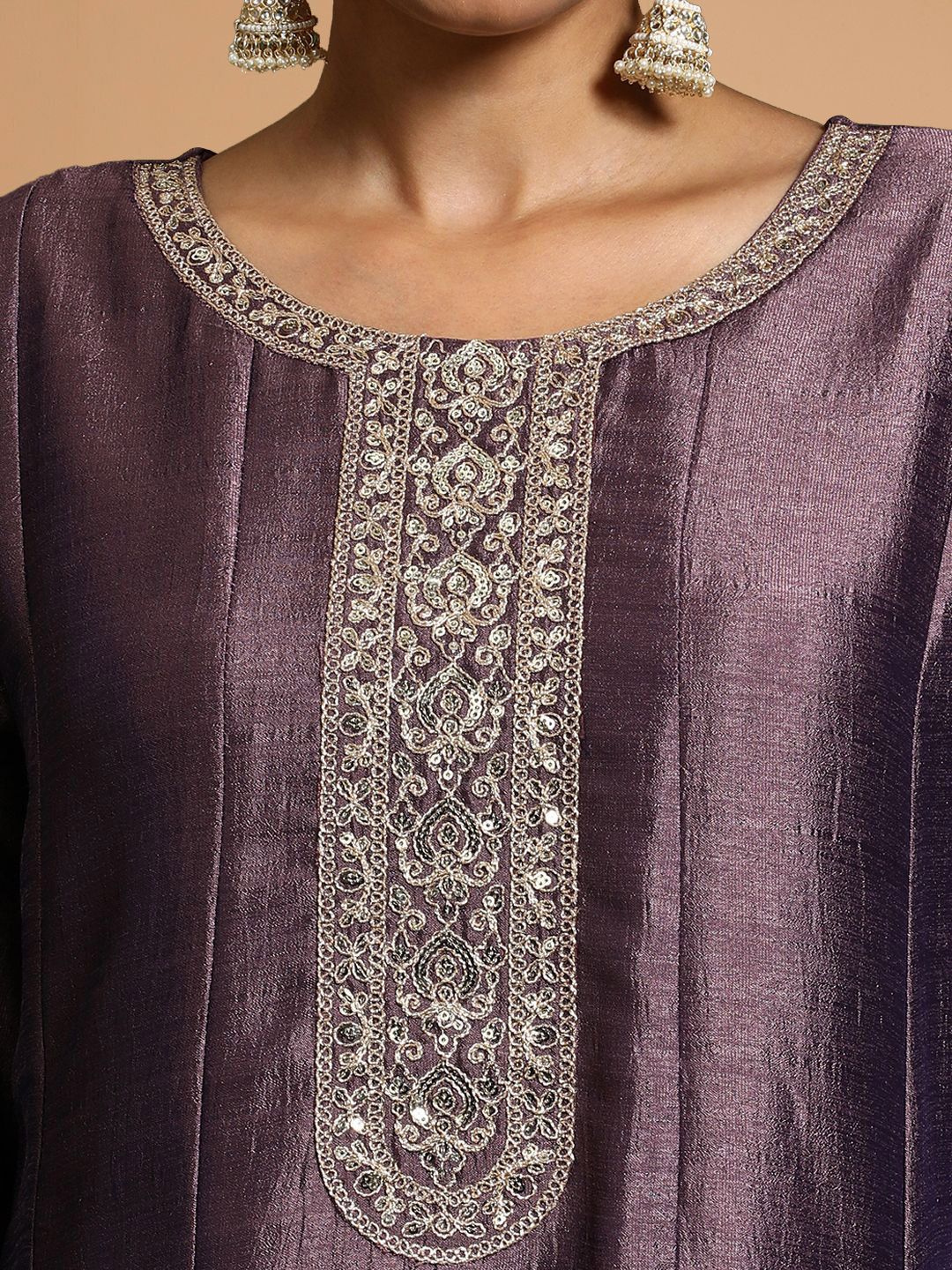 Dhiyona PD Women Women Zari Embroidered Anarkali Kurta With Trouser & Dupatta