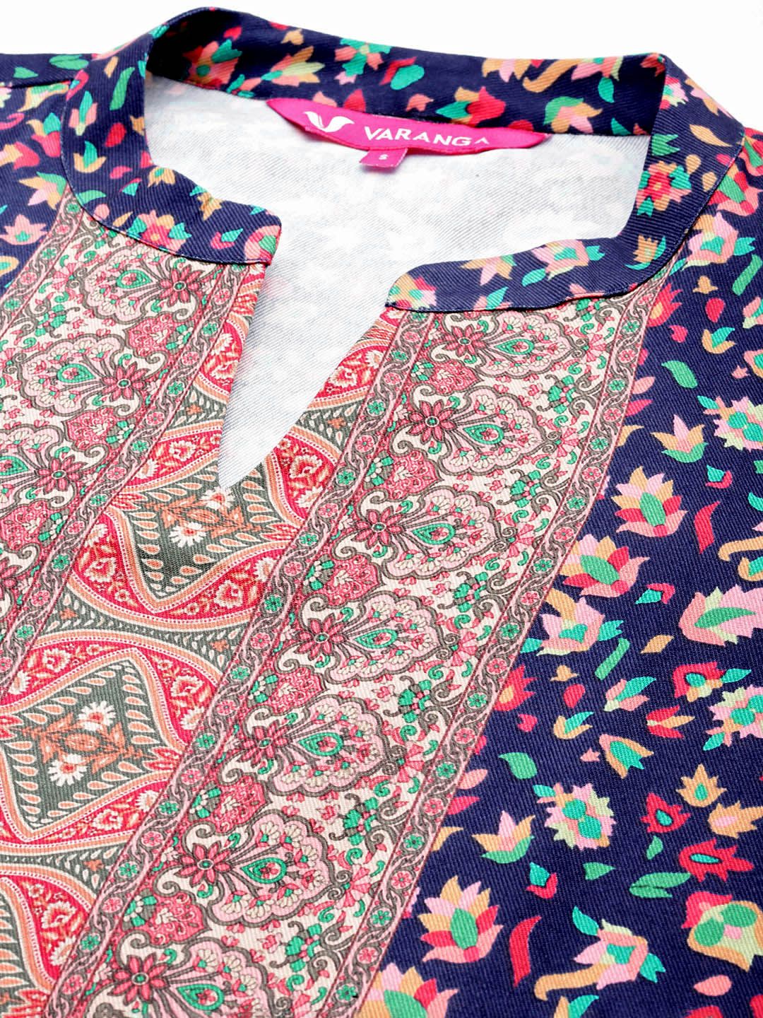 Dhiyona VA Women'sFloral Printed Kurta with Trouser & Dupatta