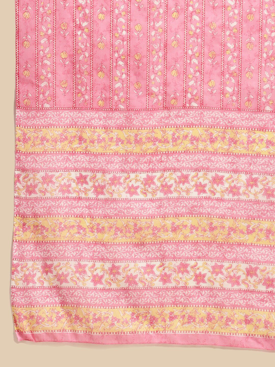 Dhiyona SN Women's Floral Printed Pure-Cotton Straight Kurta With Trouser & Dupatta