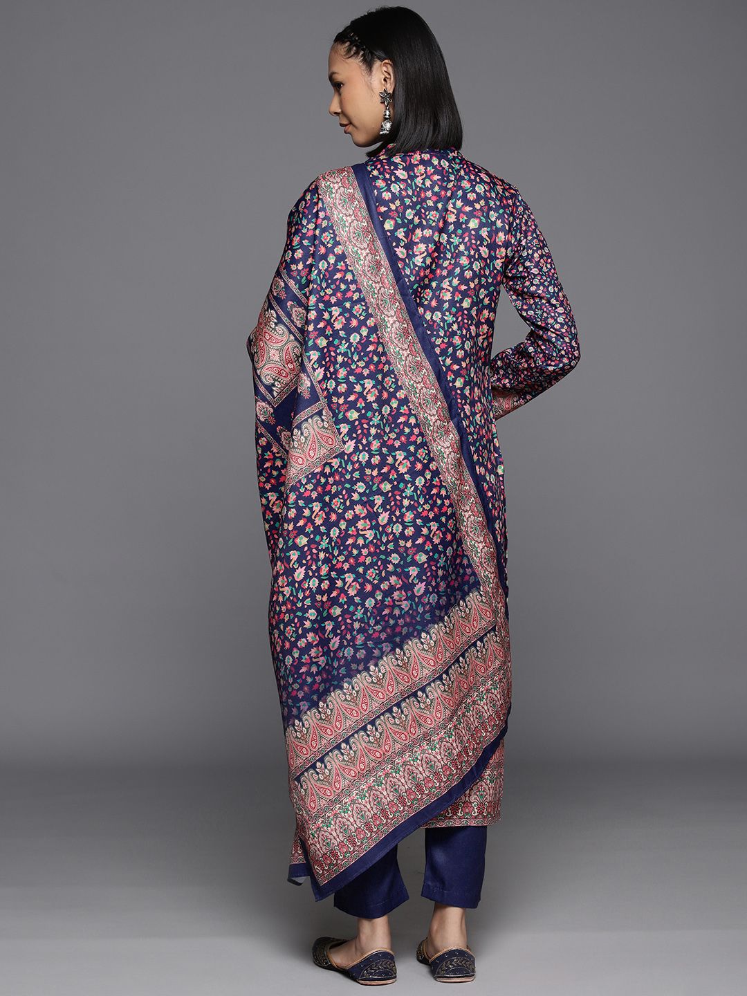 Dhiyona VA Women'sFloral Printed Kurta with Trouser & Dupatta