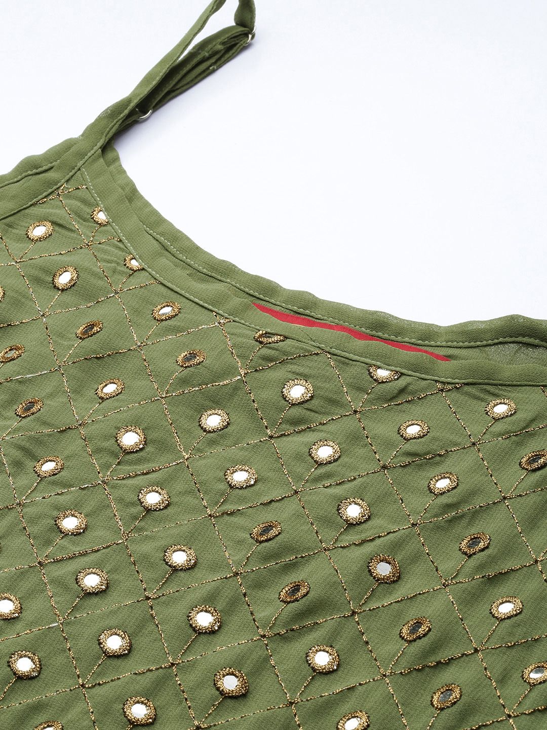 Dhiyona PD Women Women Green Mirror Work Jashn Kurta with Palazzos & With Dupatta
