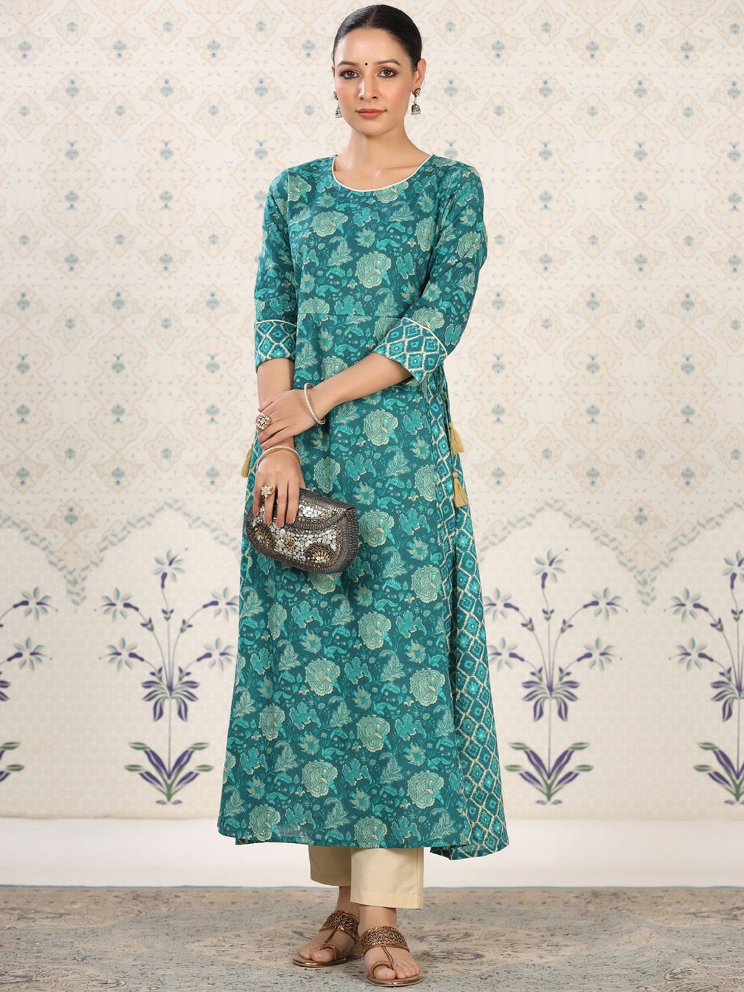 Dhiyona OD Floral Printed Pure Cotton Kurta