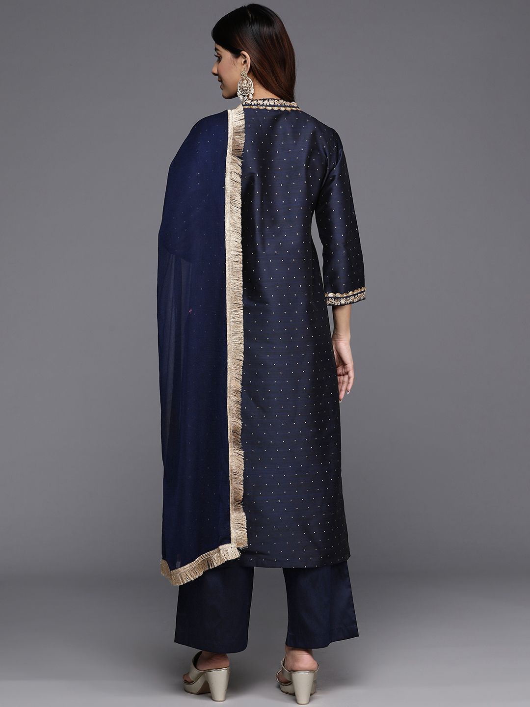 Dhiyona VA Women'sSequinned Kurta with Trousers & Dupatta