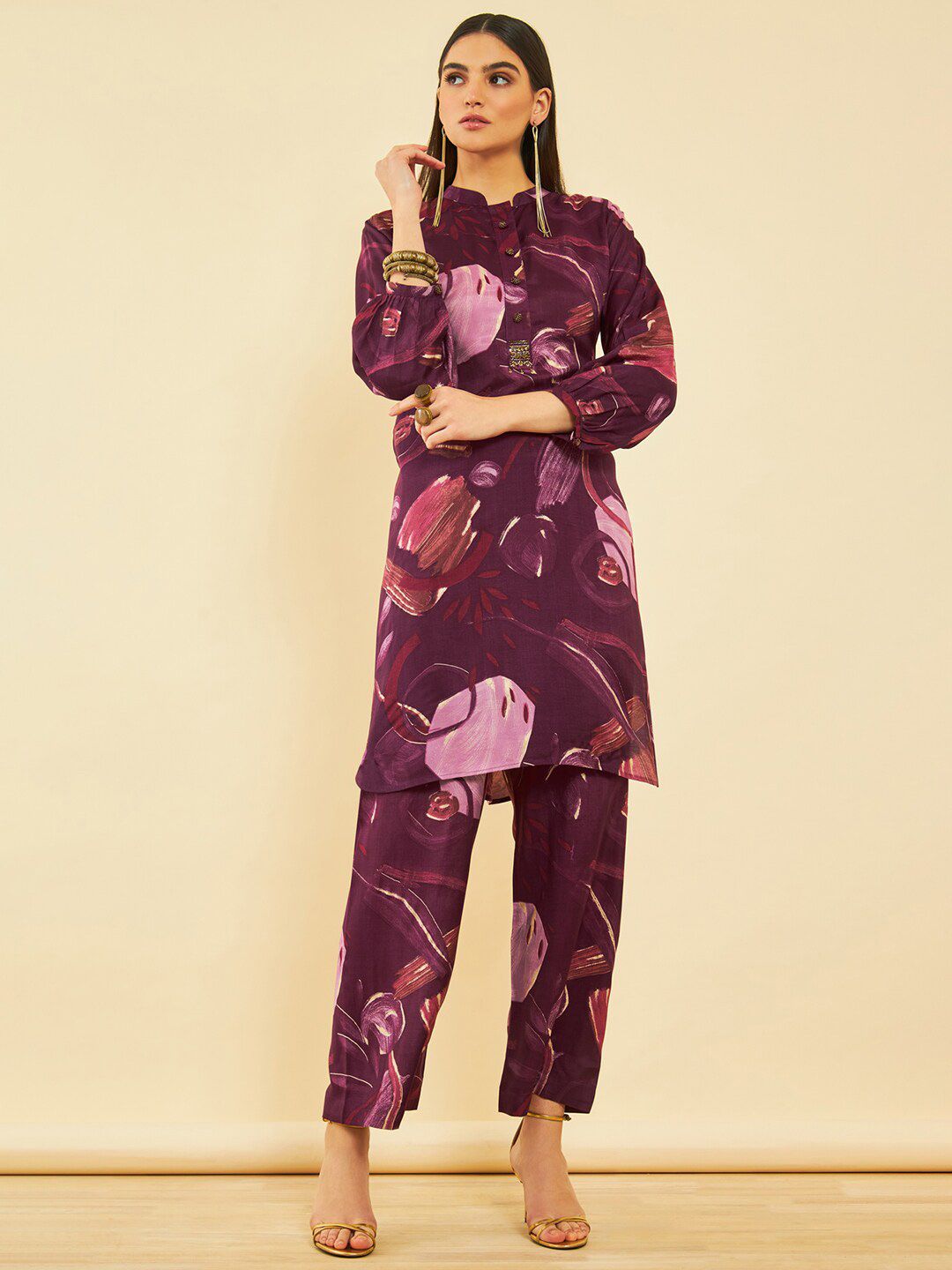 Dhiyona SO Women's Women Printed Regular Kurta with Trousers
