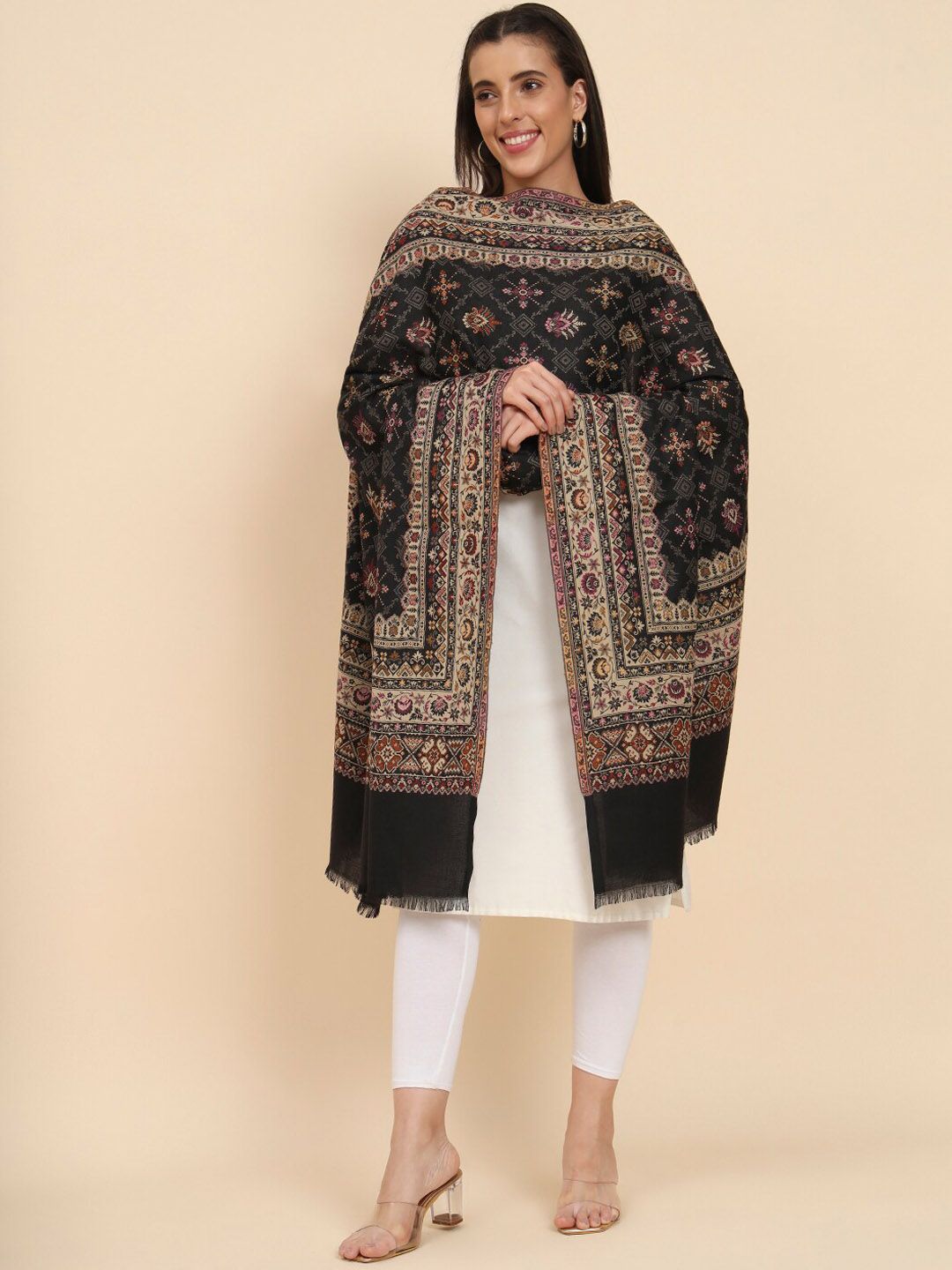 Dhiyona PA Ethnic Motifs Woven Design Shawl