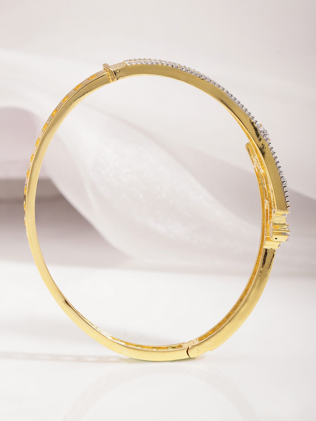 Dhiyona RJ Women's 22KT Gold-Plated Cubic Zirconia Studded Bangle-Style Bracelet